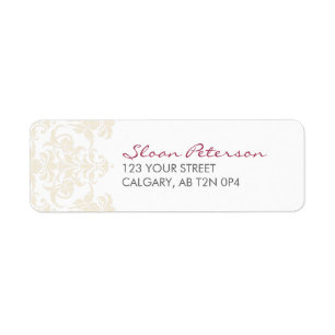 Damask Yellow Address Label Return Address Label