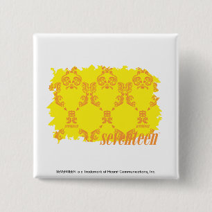 Damask Yellow-Orange 2 15 Cm Square Badge