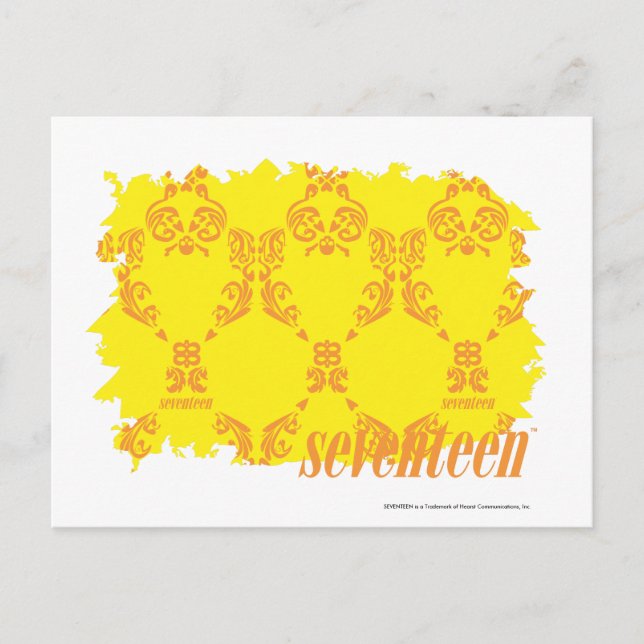 Damask Yellow-Orange 2 Postcard (Front)