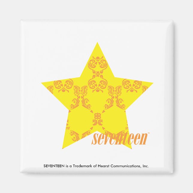 Damask Yellow-Orange 3 Magnet (Front)