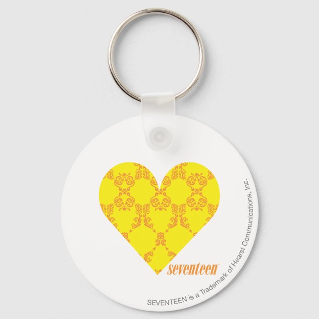 Damask Yellow-Orange 4 Key Ring (Front)