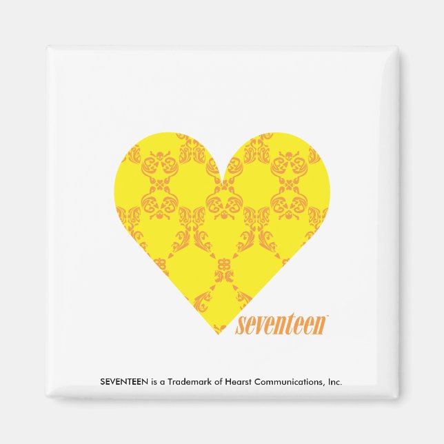 Damask Yellow-Orange 4 Magnet (Front)