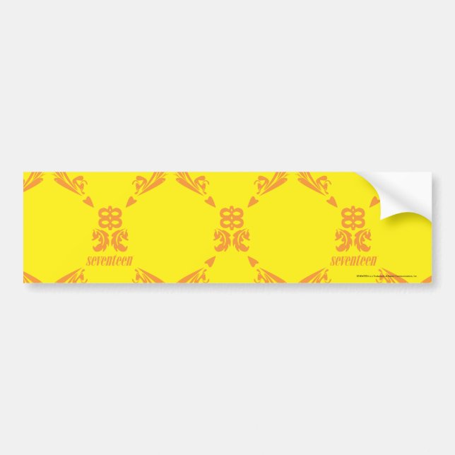 Damask Yellow-Orange Bumper Sticker (Front)