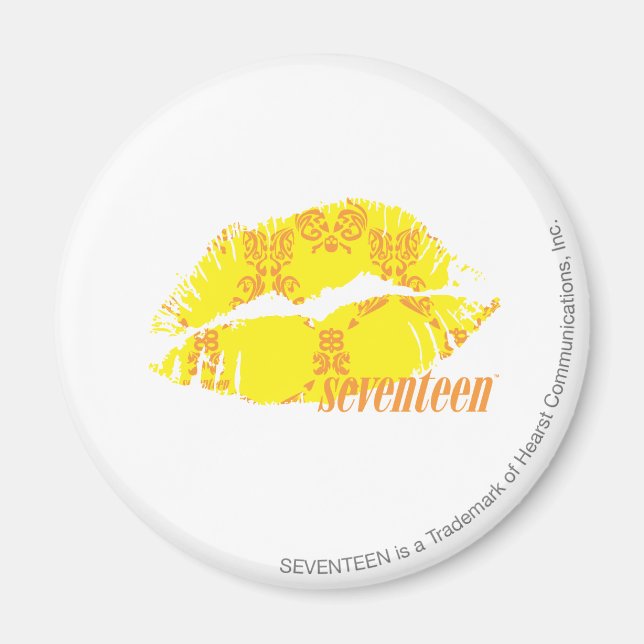 Damask Yellow-Orange Magnet (Front)