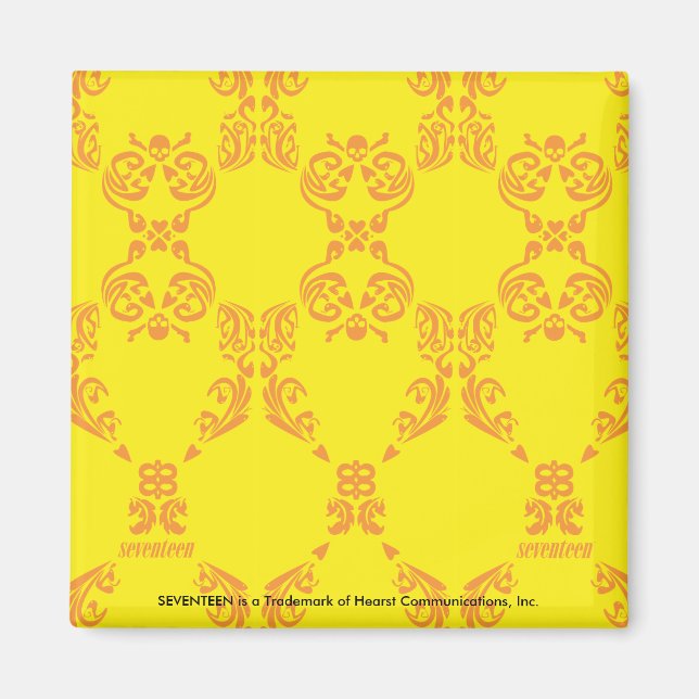 Damask Yellow-Orange Magnet (Front)