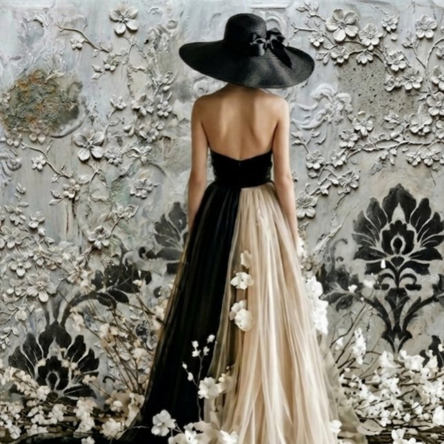 Dame en Noir Damask vertical  Wrapping Paper Sheet (Creator Uploaded)