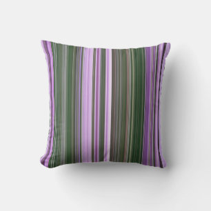 Dame's Rockets Purple and Green Stripe Cushion