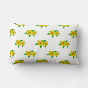 Damiana yellow flowers lumbar cushion