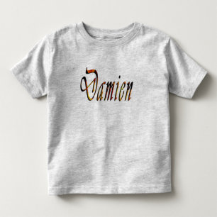 Damien Name Logo, Toddlers Grey T-shirt