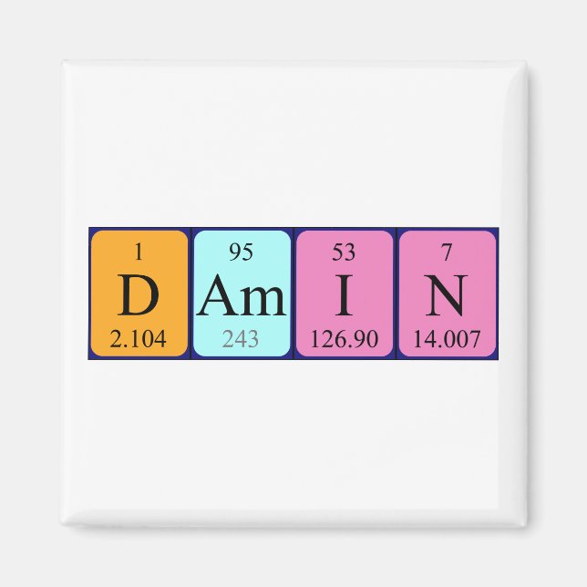 Damin periodic table name magnet (Front)