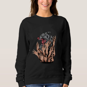 Damned Wolf Hands drawn to death wolf in danger bu Sweatshirt