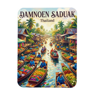 Damnoen Saduak Floating Market Thailand Magnet