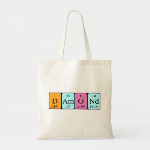 Damond periodic table name tote bag
