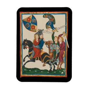 Damsel In Distress, 14th Century Mediaeval Art Magnet