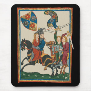 Damsel In Distress, 14th Century Mediaeval Art Mouse Pad