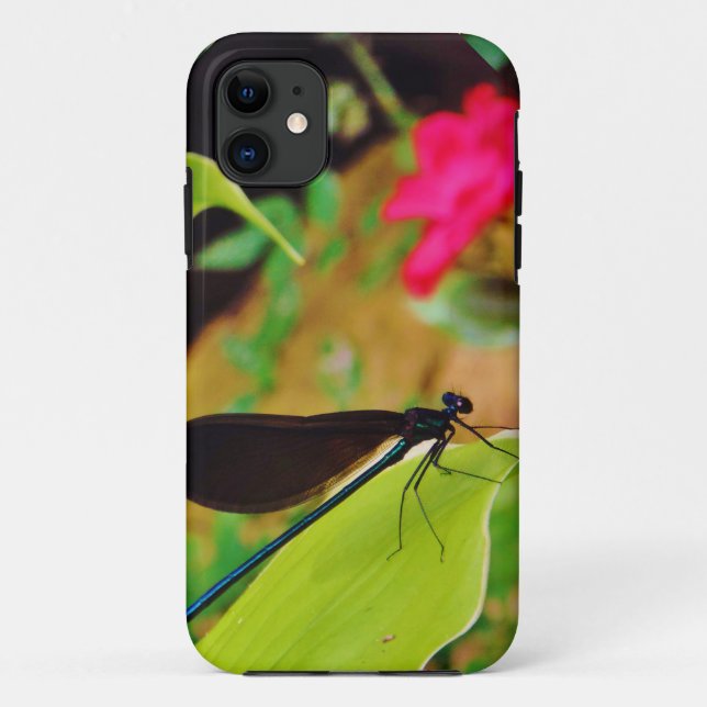Damselfly and Rose Case-Mate iPhone Case (Back)