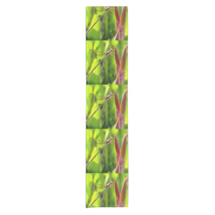 Damselfly Balanced On A Flower Head Short Table Runner