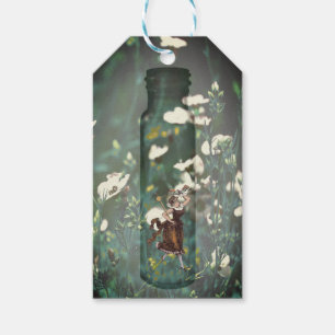 Damselfly Woman in a Bottle in a Meadow Gift Tags