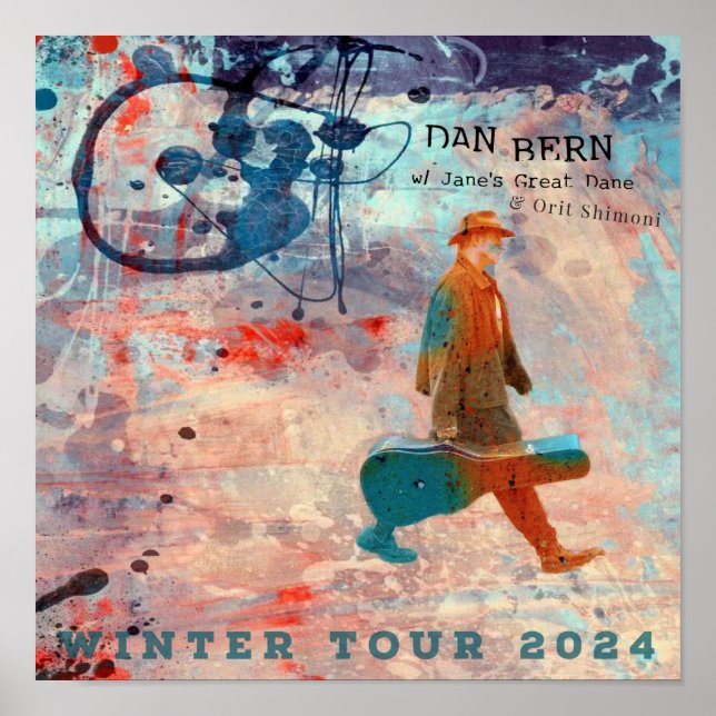 Dan Bern Winter Tour 2024 Poster (SO art) (Front)