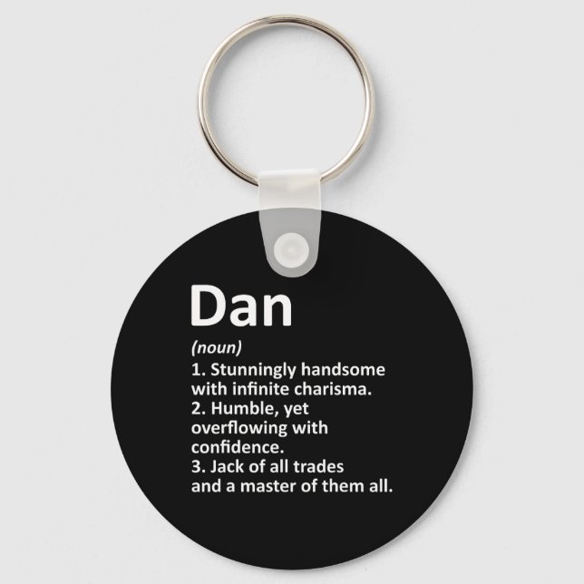 Dan Definition Personalised Name Funny Birthday Gi Key Ring (Front)