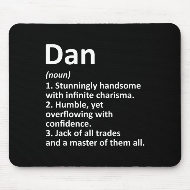 Dan Definition Personalised Name Funny Birthday Gi Mouse Pad (Front)