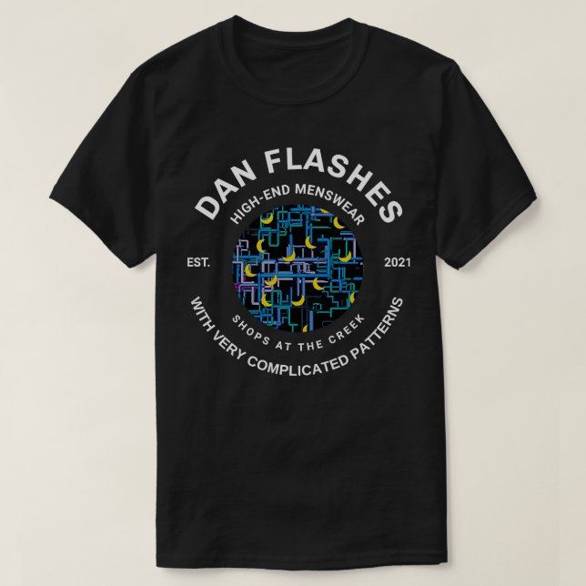 Dan Flashes highend menswear with very complicated T-Shirt (Design Front)