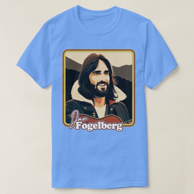 Dan Fogelberg Retro Illustration Style T-Shirt (Design Front)