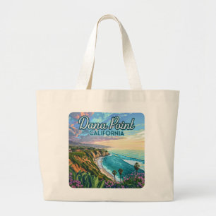 Dana Point California Beach Orange County Vintage Large Tote Bag