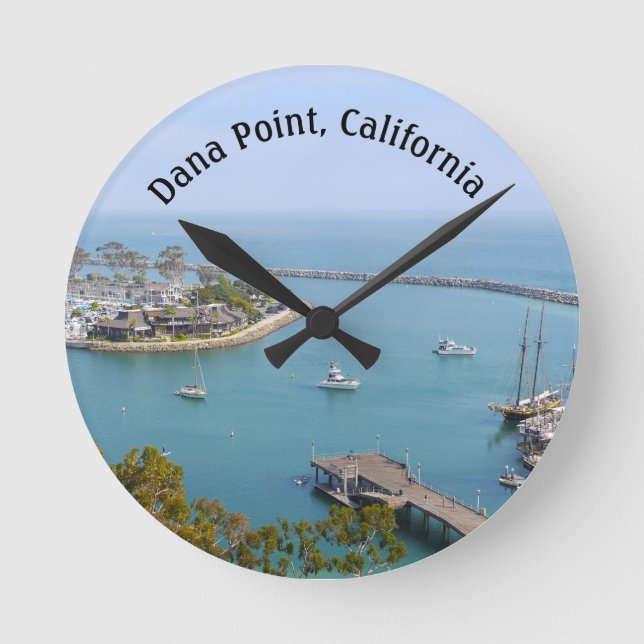 Dana Point California Round Clock (Front)