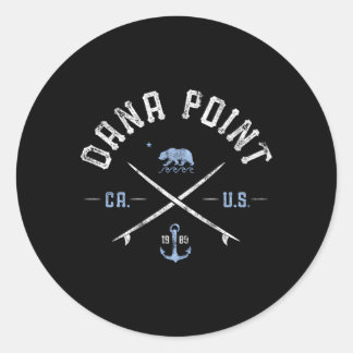 Dana Point California Surfing Travel Classic Round Sticker
