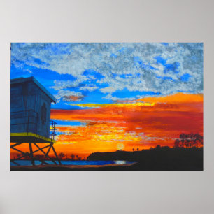 Dana point dawn painting poster
