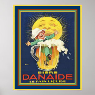 Danaide - Vintage French Beer Ad 16x20 Poster
