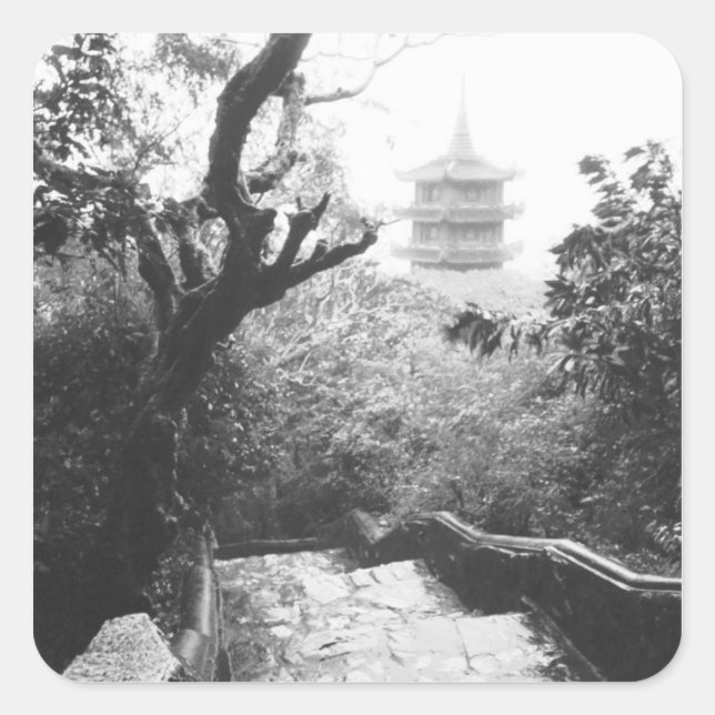 Danang Vietnam, Temple View Marble Mountain Square Sticker (Front)
