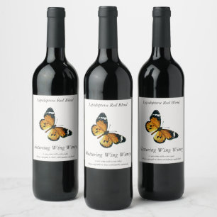 Danaus chrysippus - Plain Tiger, or African Queen Wine Label