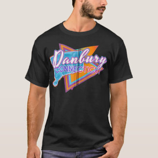Danbury Connecticut Vintage Retro Throwback Zip  T-Shirt