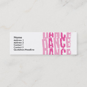 Dance3, Name, Address 1, Address 2, Contact 1, ... Mini Business Card