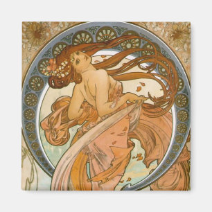 Dance (1898), Alphonse Mucha Fine Art Nouveau Magnet