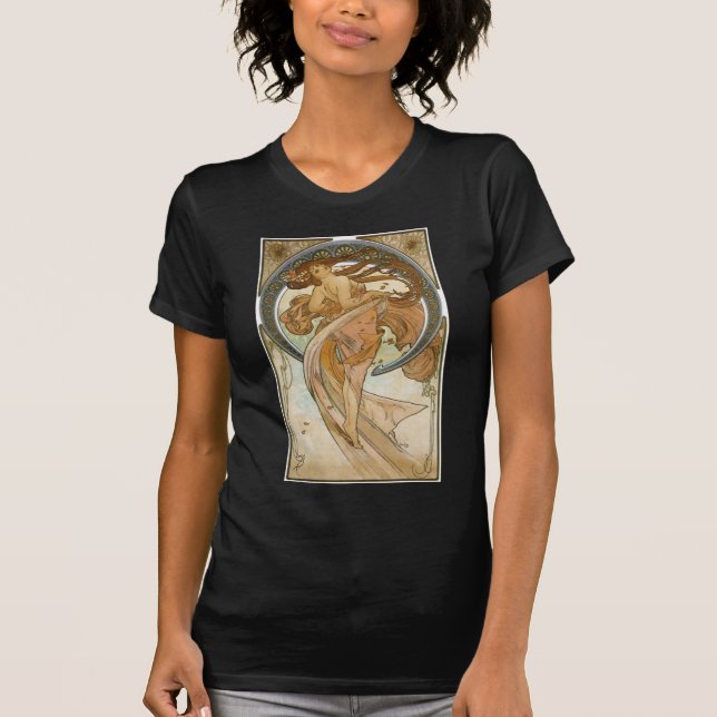 Dance (1898), Alphonse Mucha Fine Art Nouveau T-Shirt (Front)