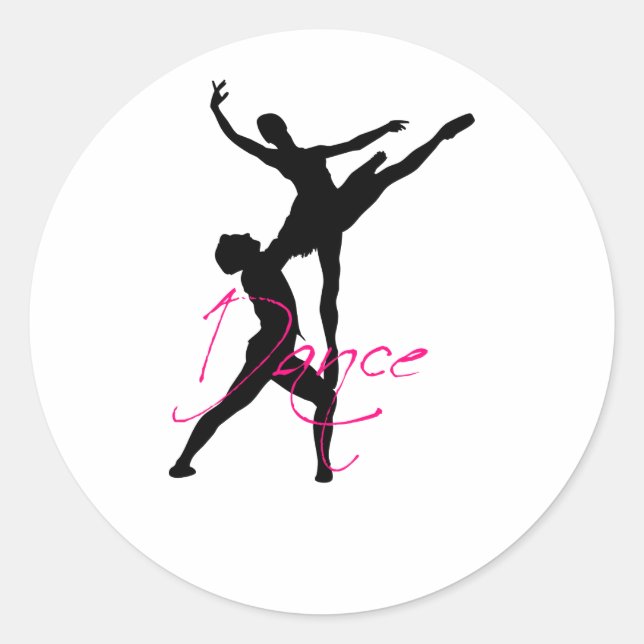 dance_3 classic round sticker (Front)