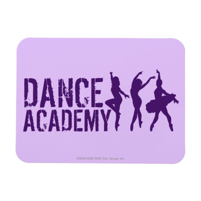Dance Acadmey Dancer Silhouettes Logo Magnet (Horizontal)