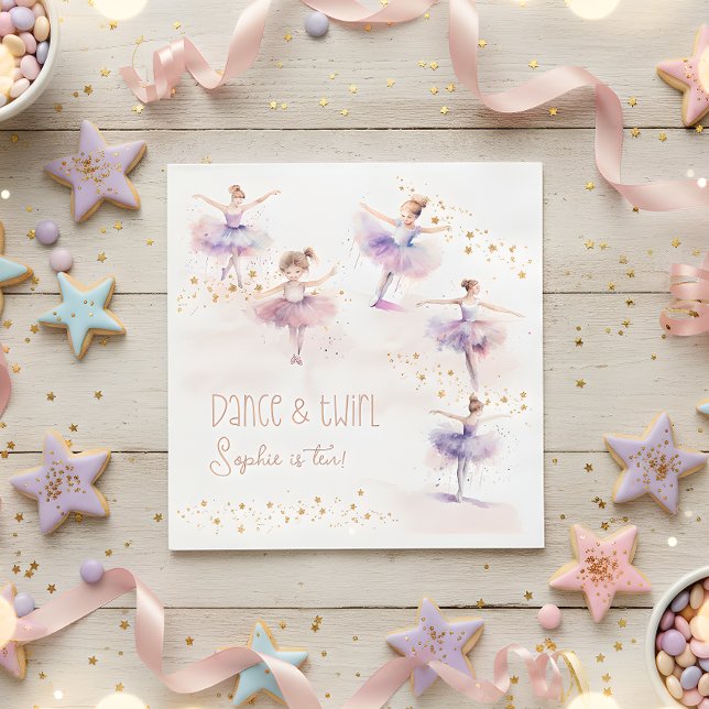 Dance and twirl ballerina birthday napkin (Creator Uploaded)