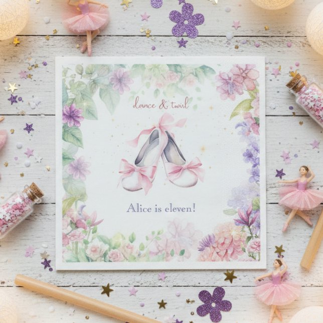 dance and twirl ballerina birthday napkin (Creator Uploaded)