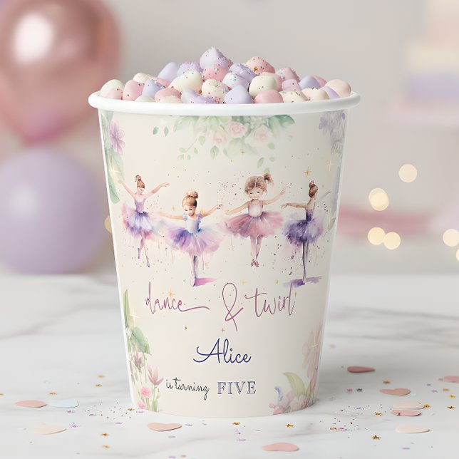 Dance and twirl ballerina birthday paper cups (Creator Uploaded)