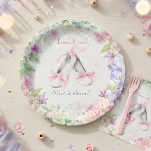 dance and twirl ballerina birthday paper plate