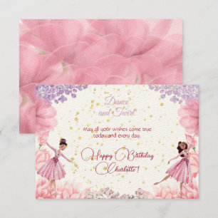 Dance and twirl ballerina happy birthday greeting card