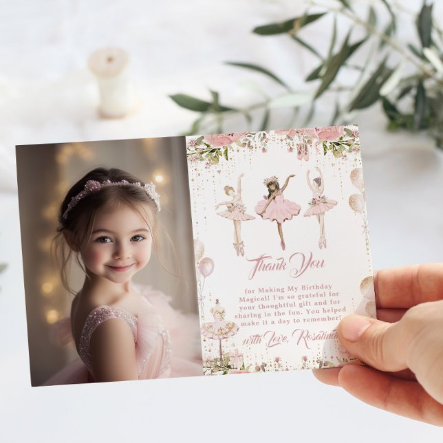 Dance and twirl ballerina magical photo Thank you Invitation (Creator Uploaded)