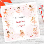 Dance and twirl cute ballerina ballet kid birthday napkin<br><div class="desc">Hey there, dance divas and ballet buffs! 🩰 Get ready to pirouette into a world of whimsy with our enchanting Ballerina-themed birthday bash! ✨ Imagine graceful twirls, sparkling tutus, and a sprinkle of fairy dust on our dazzling Zazzle item! It's gonna be a twinkle-toed extravaganza! 💃 Join us for a...</div>