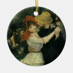 Dance at Bougival by Pierre Renoir, Vintage Art Ceramic Tree Decoration