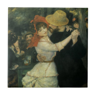 Dance at Bougival by Pierre Renoir, Vintage Art Tile