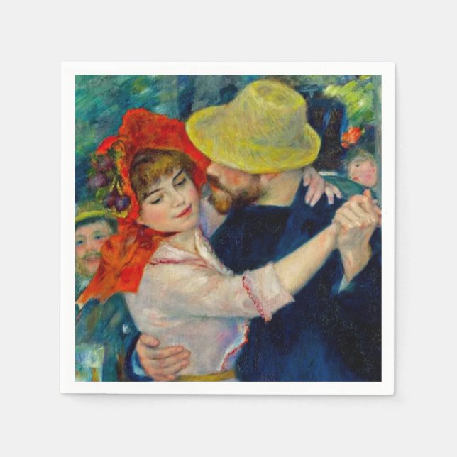Dance at Bougival Pierre Renoir Napkin (Front)